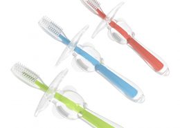 Escova de dentes de silicone de grau alimentício customizada para bebês e crianças