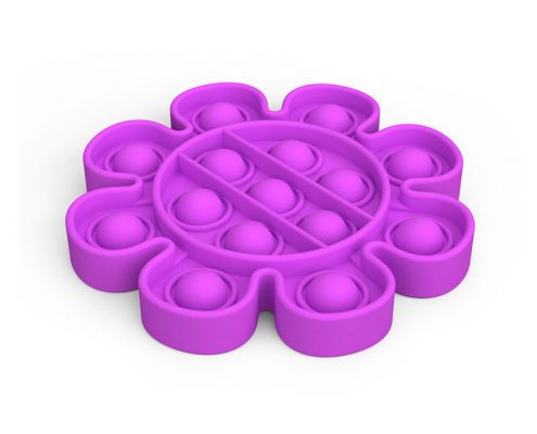 purple Flower shape Push Bubble Fidget Sensory Toys Funny Relief Stress Game