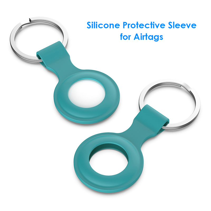 Capa de silicone com localizador de proteção anti-perda para airtags apple com chaveiro