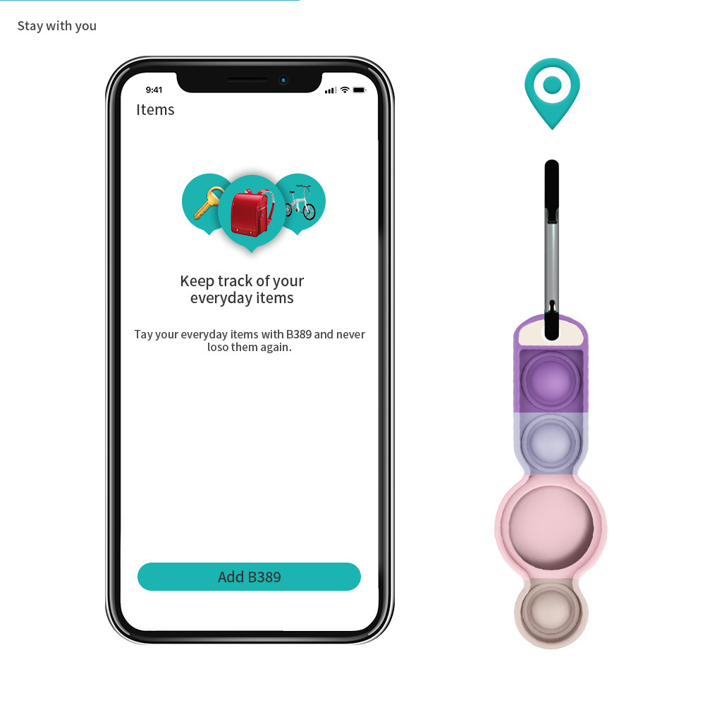 Push Pop Bubble sensorisches Spielzeug Anti Lost Protective Locator Silikonhülle für Apple Airtag